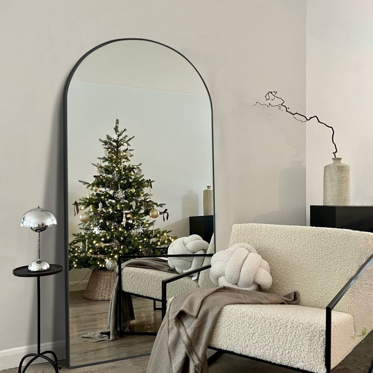 Ufurpie 71"×32" Arched Large Full Length Mirror with Stand Brushed Aluminum Alloy Frame,Big Arch... | Walmart (US)