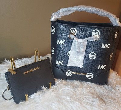 MICHAEL KORS Mercer SM Bucket Messenger Bag & Jet Set Coin Pouch Set Black NWT | eBay US