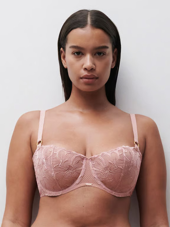 Fleurs Demi Bra Rose Authentique | Chantelle Lingerie