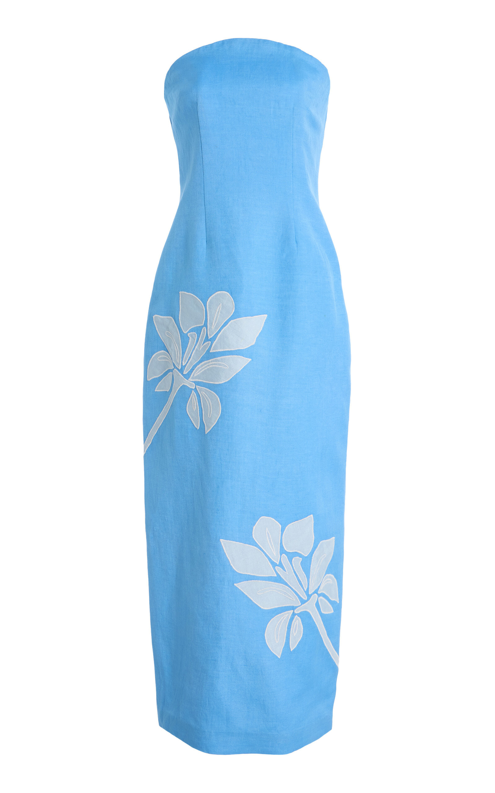 Tammy Strapless Linen-Blend Midi Dress | Moda Operandi (Global)