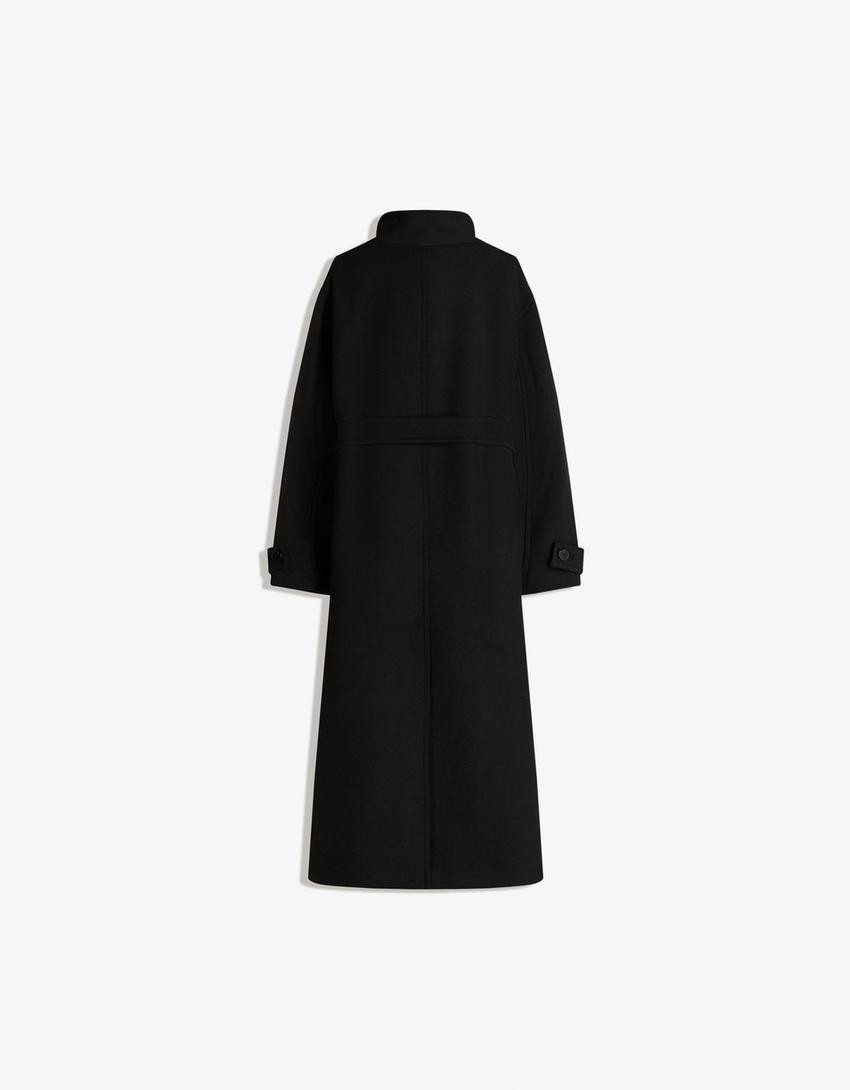Long high neck coat - Jackets and trench - Women | Bershka GB