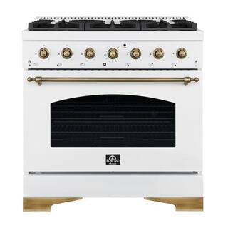Antico 36 in. White Dual Fuel Range | The Home Depot