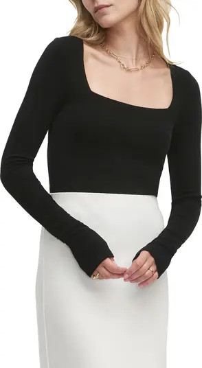 The Harvey Fitted Square Neck Rib Sweater | Nordstrom