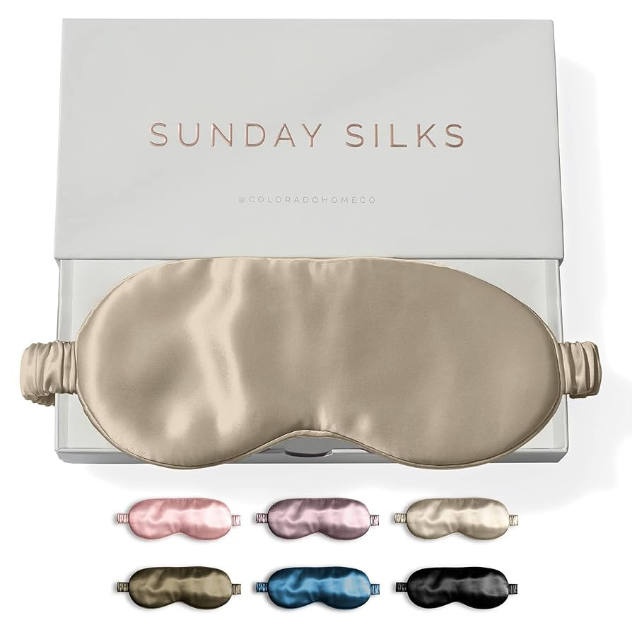 SUNDAYSILKS™ Exclusive Mulberry Silk Sleep Mask | Soft Eye Covers, Blackout Sleeping Mask for W... | Amazon (US)