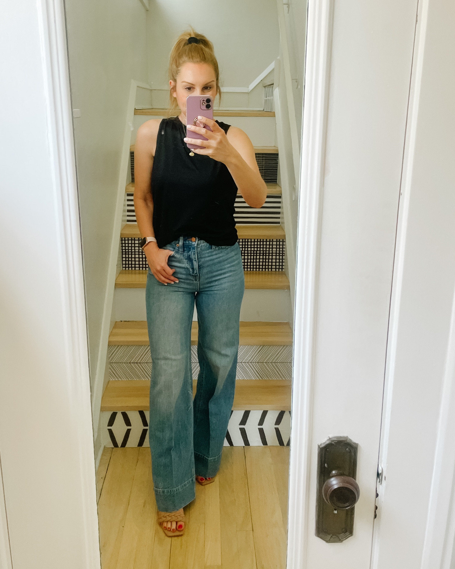 These denim trousers would look great with a blazer and are perfect for work! These jeans are long so if you’re under 5’5” you’ll want a pair of heels. 

#LTKworkwear #LTKstyletip #LTKcurves