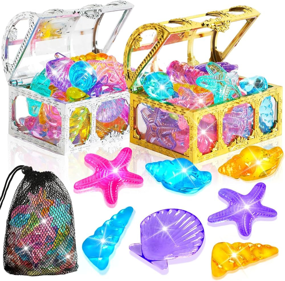 MARFOREVER 38 Pcs Pool Toys, 36 Diving Gems for Kids Colorful Sinking Diving Gems Assorted Crysta... | Amazon (US)