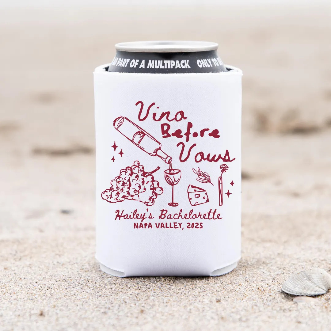 Vino Before Vows Can Coolers, Winery Bachelorette Party Favors - Etsy | Etsy (US)