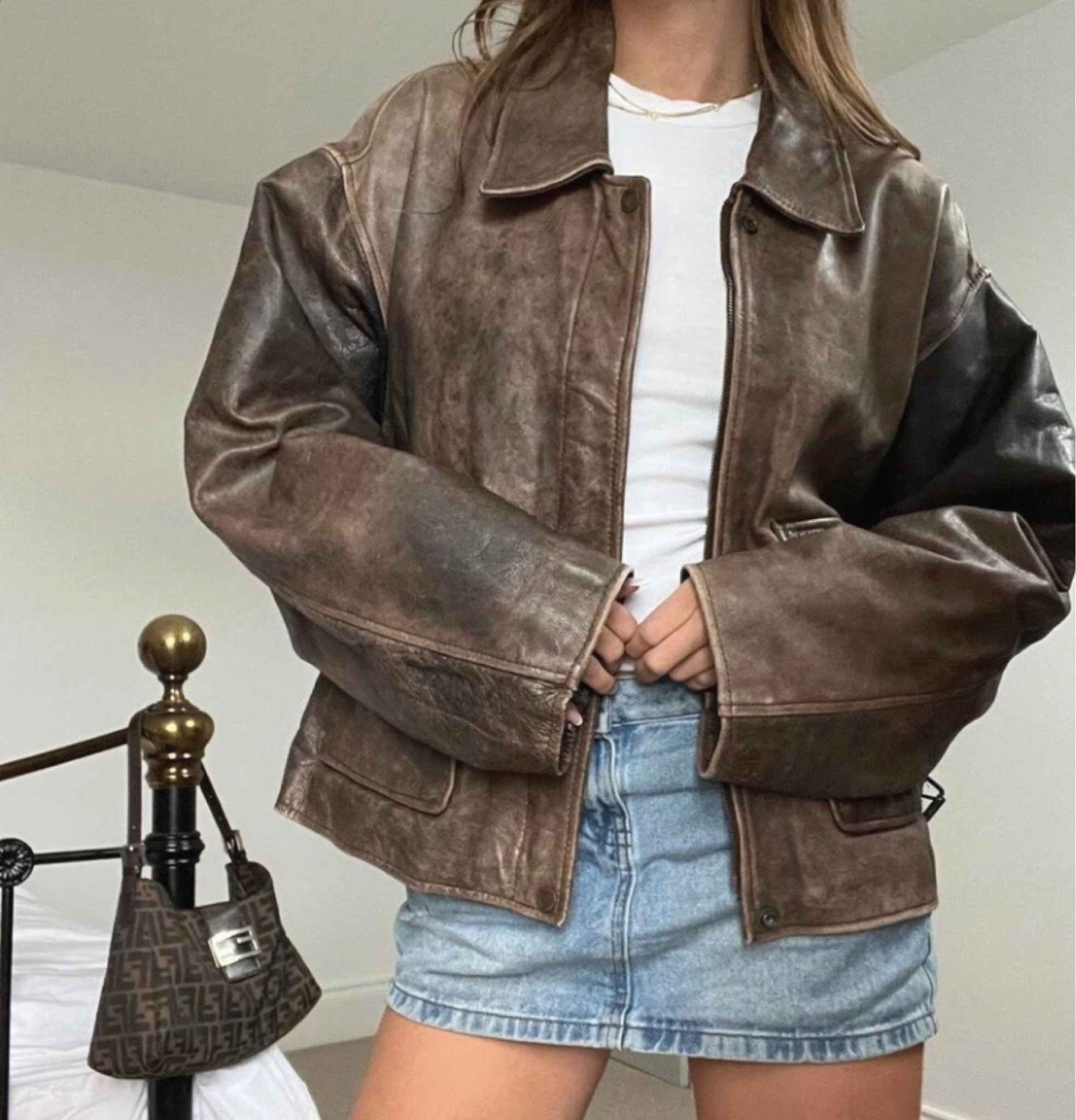 Love this simple outfit perfect for the school year and the incoming fall season :) brown leather jacket is the perfect staple piece 🤎

#LTKBacktoSchool #LTKStyleTip #LTKSeasonal