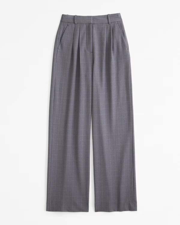Curve Love A&F Sloane Tailored Wide Leg Pant | Abercrombie & Fitch (US)