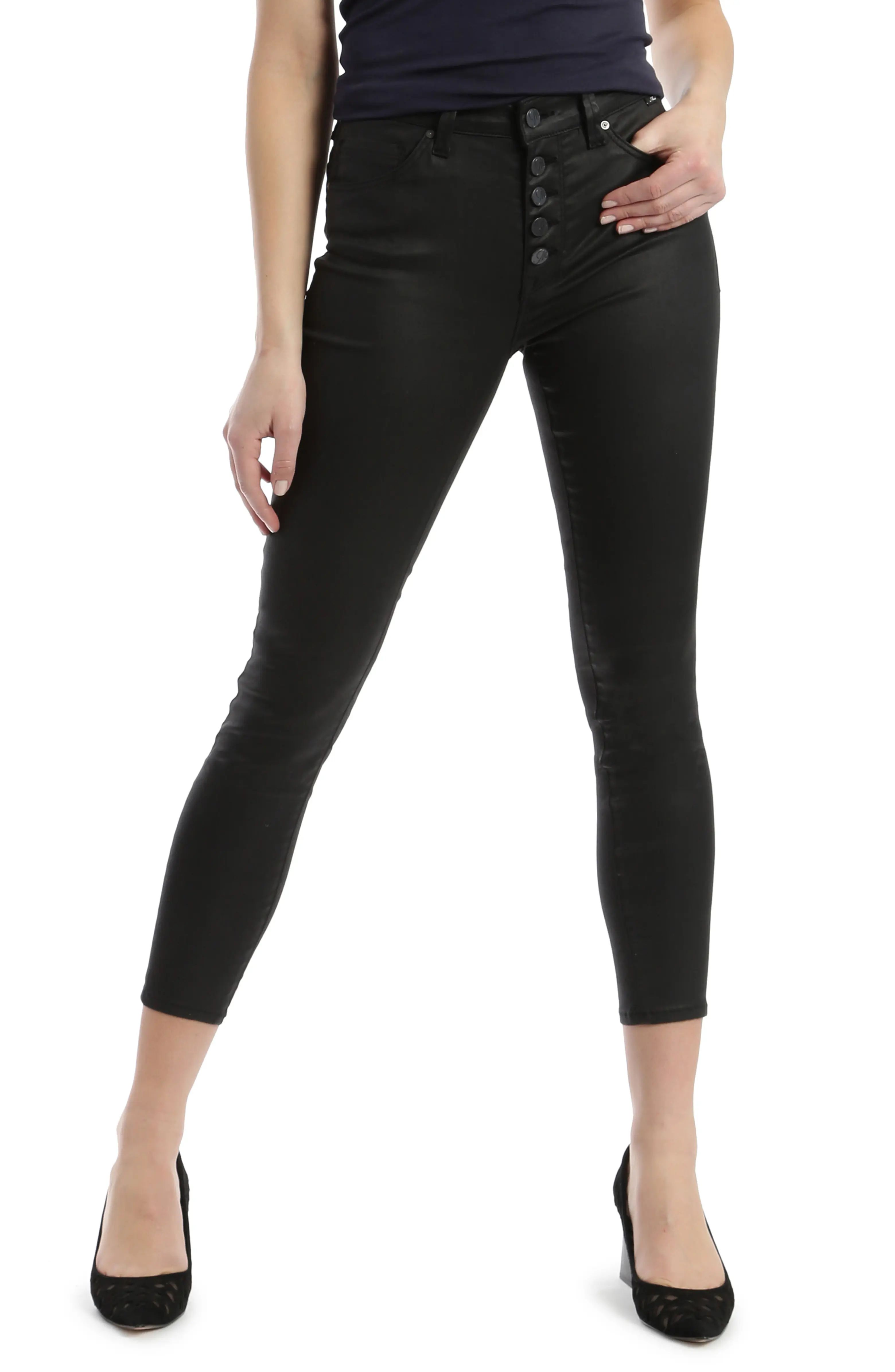 Tess High Waist Coated Crop Super Skinny Jeans | Nordstrom