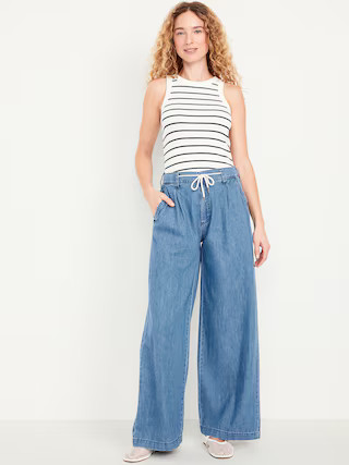 High-Waisted Super Wide-Leg Drapey Jeans | Old Navy | Old Navy (US)