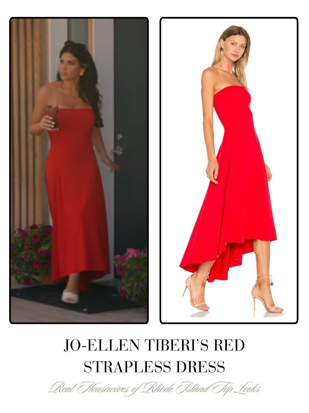 Jo-Ellen Tiberi’s Red Strapless Dress on The Real Housewives of Rhode Island Season 1 Episode 1