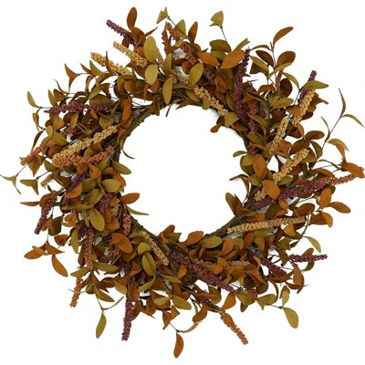 20 inch Fall Wreath Autumn eucalyptus wreath harvest wreath with eucalyptus Leaves,Mixed grain | Wayfair Professional