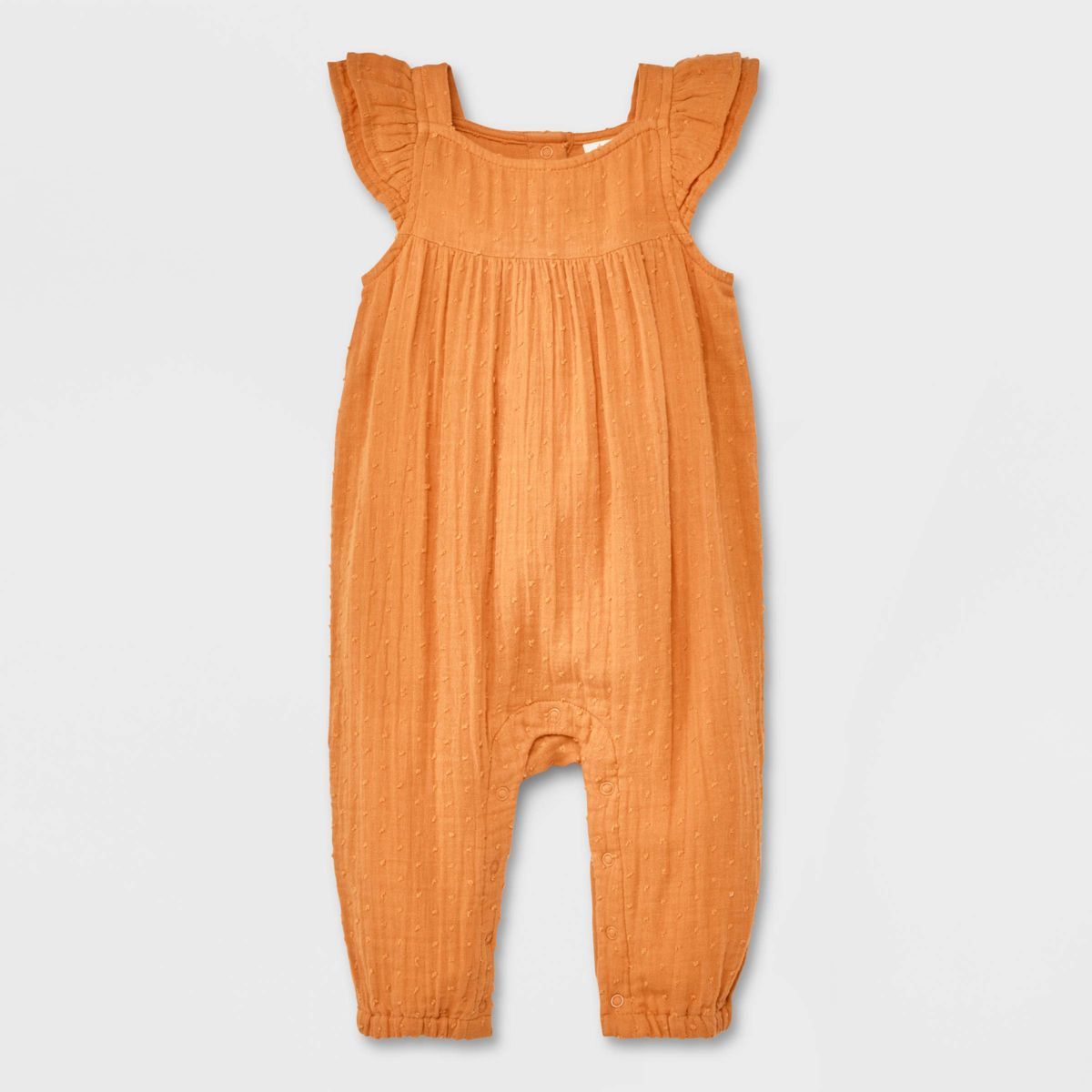 Baby Girls' Ruffle Long Sleeve Romper - Cat & Jack™ Brown | Target