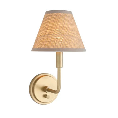Polly Sconce Single (Blackened Brass with Rattan Shade) | Wayfair North America