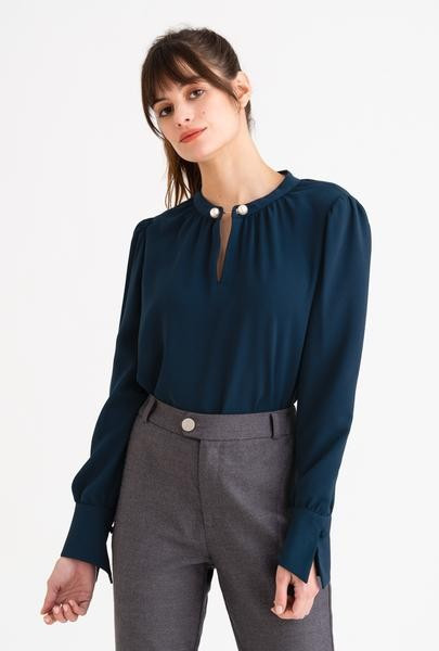 Buvette Pearl Blouse - Navy | Petite Studio NYC