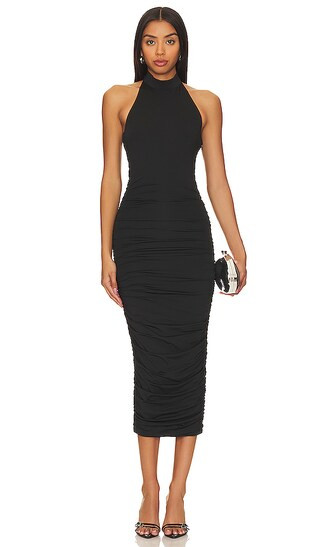 Mallory High Neck Dress in Black | Revolve Clothing (Global)