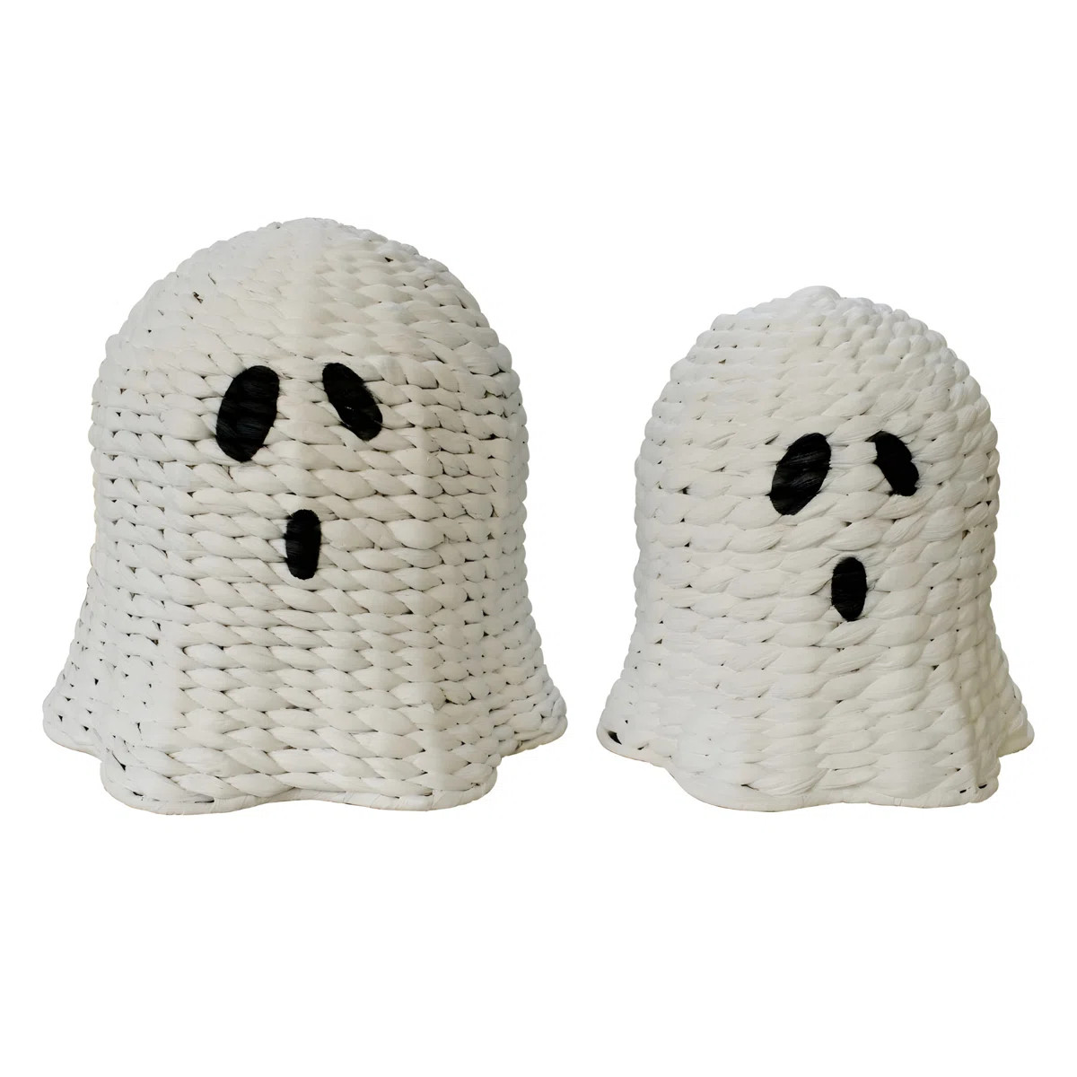 Set Of 2 Handwoven White Ghost-shaped Decorative Accents \u2013 Halloween Tabletop D\u00e9cor | Wayfair North America