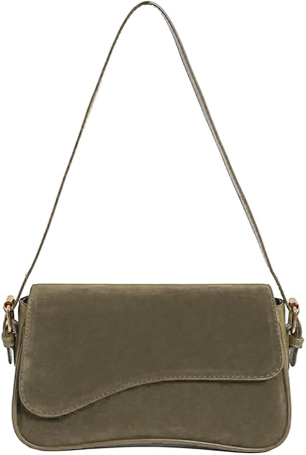 Women's Shoulder Bag Suede Handbag Underarm Purse Tote Bag Brown Suede Purse Y2K Crossbody Bag wi... | Amazon (US)