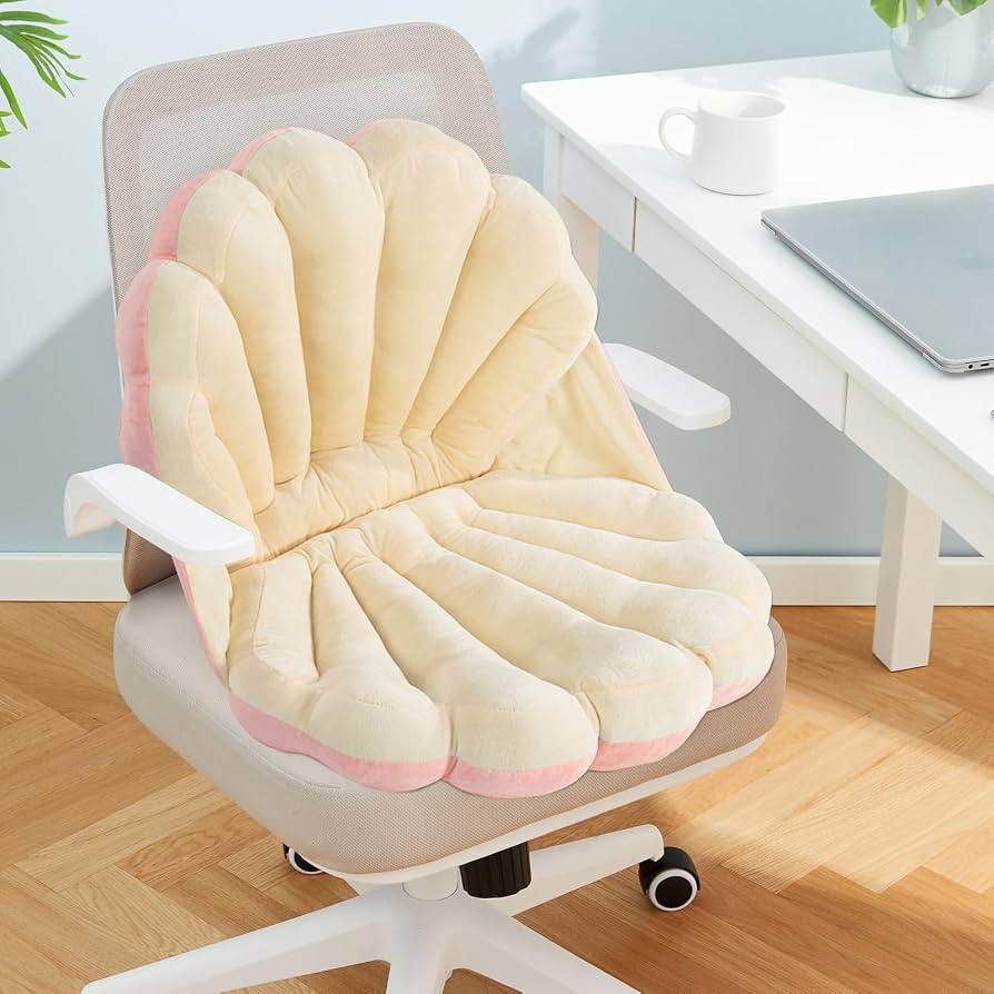 HOMBYS Shell Shaped Seat Cushion with Backrest, Cute Gaming Chair Cushion, Openable Shell Pillow,... | Amazon (US)