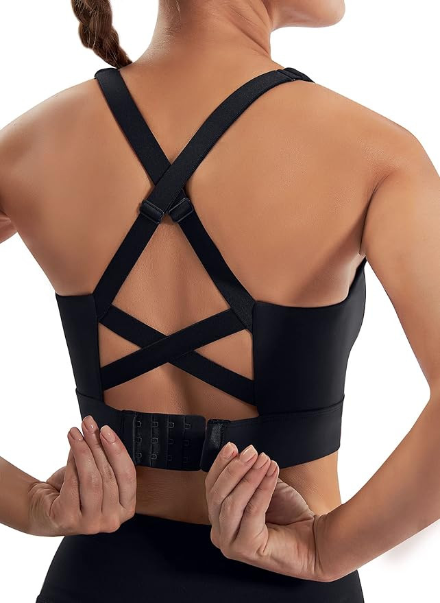 Ewedoos High Support Sports Bras for Women Adjustbale Supportive High Impact Sports Bra Push Up W... | Amazon (US)