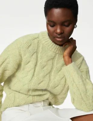 Cable Knit Crew Neck Jumper | Marks and Spencer US