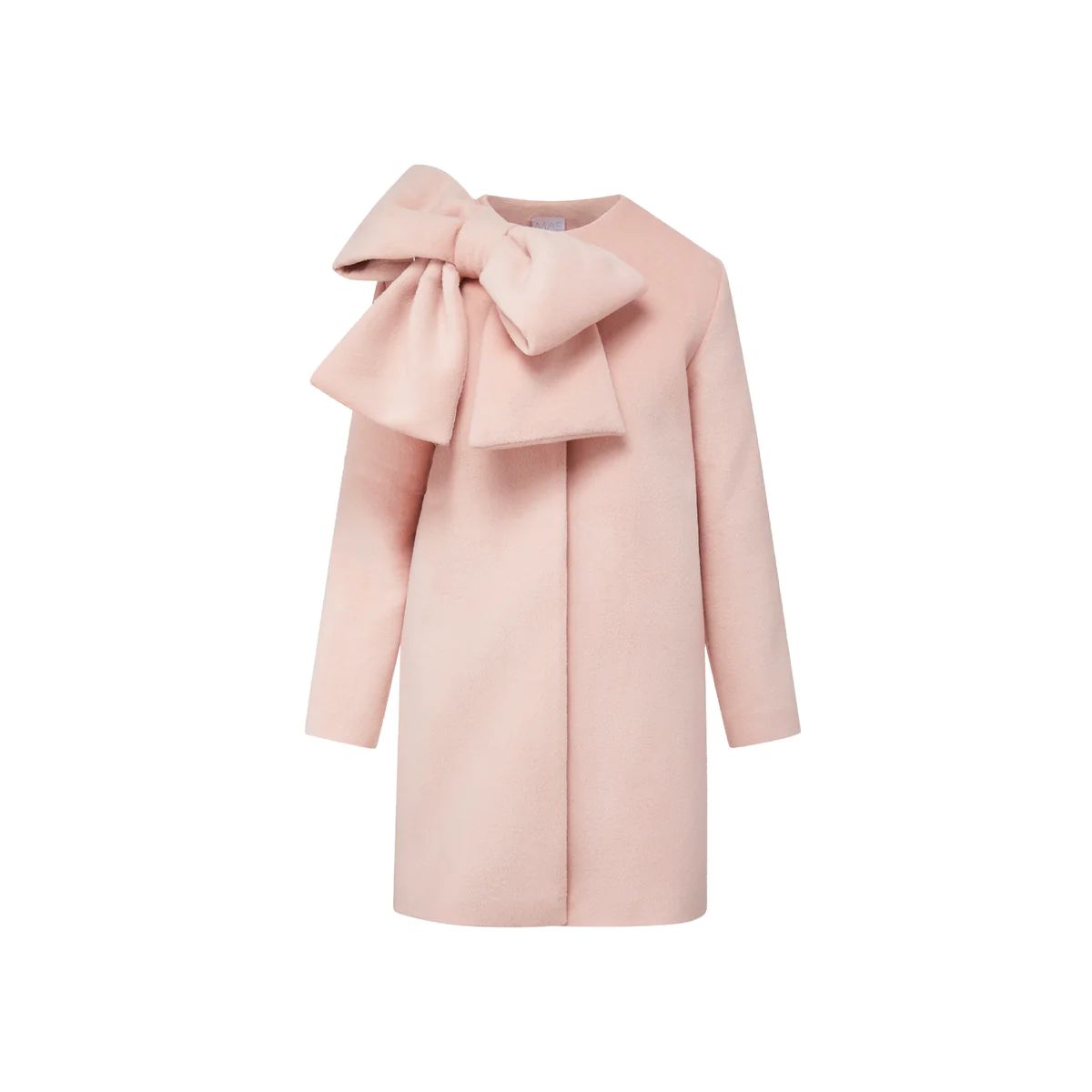 phoebe coat in rose meringue wool angora | MAE New York