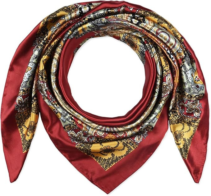 corciova 35 Inches Womens Silk Like 90 Square Hair Scarfs Sleeping Headscarf | Amazon (UK)
