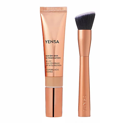 YENSA Beauty BC Foundation SPF 40 With Brush | QVC