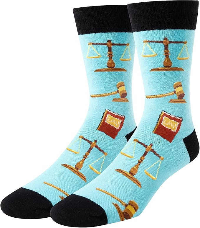 HAPPYPOP Men‘s Lawyer Socks Funny Animal Otter Cat Chicken Gift for Barber | Amazon (US)