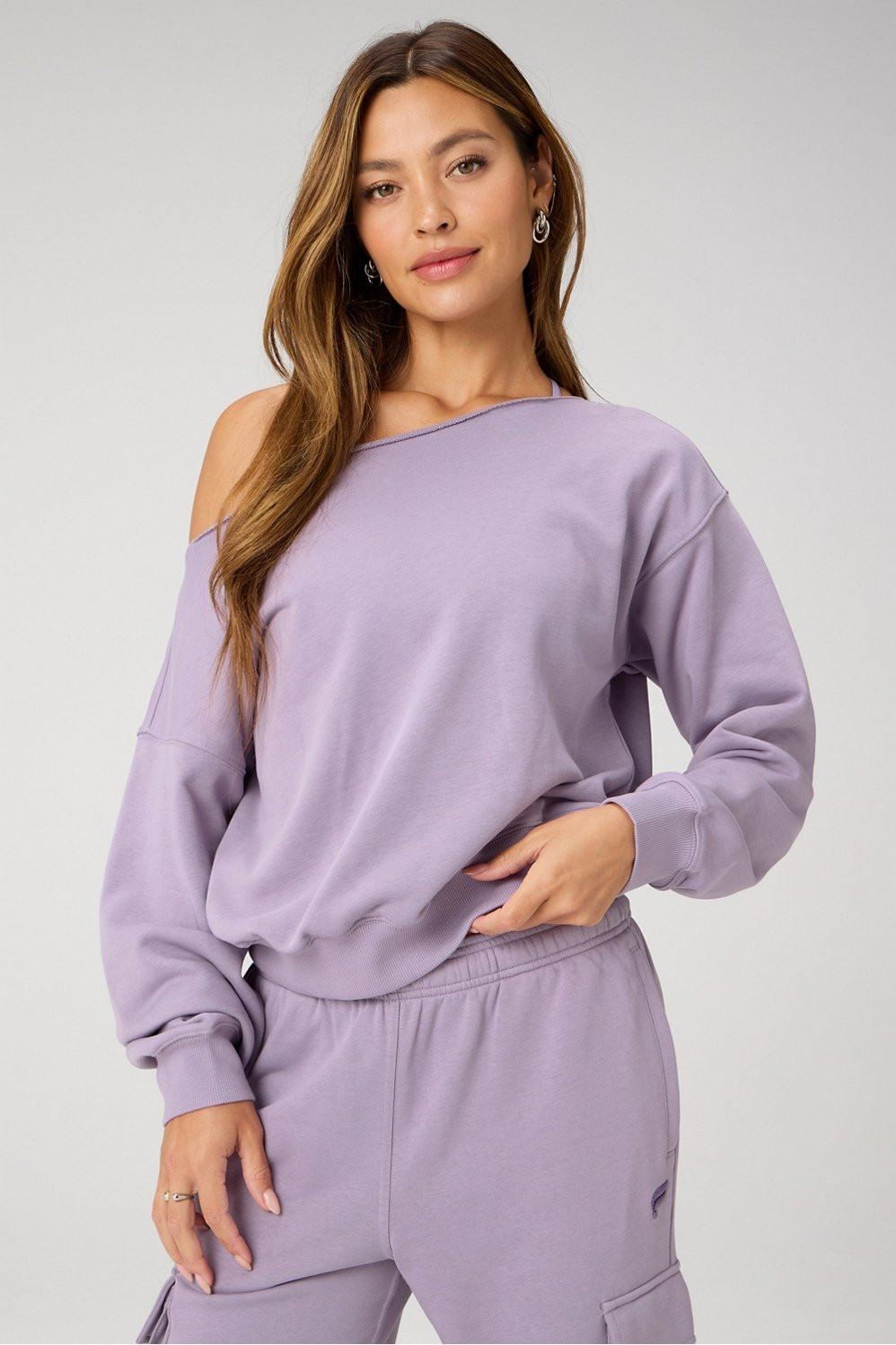 Year Round Terry Off Shoulder Sweatshirt | Fabletics