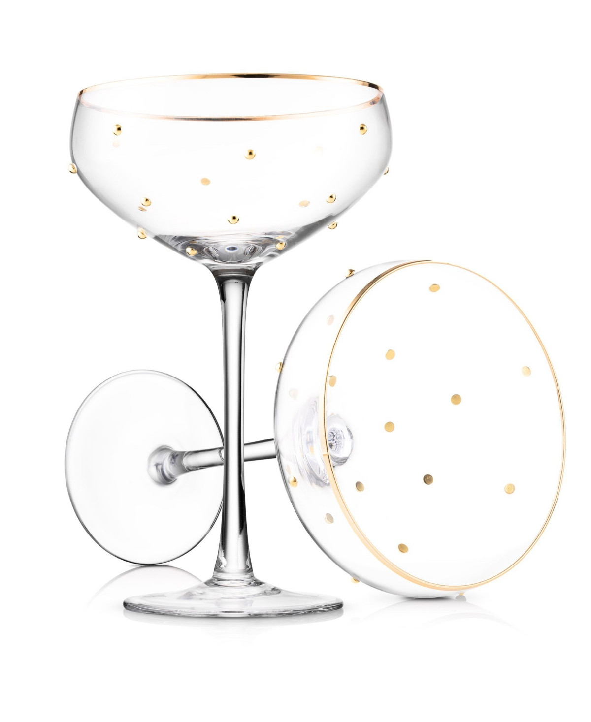 Godinger Gold Pearl Coupe Glasses, Set of 2 - Clear | Macy's