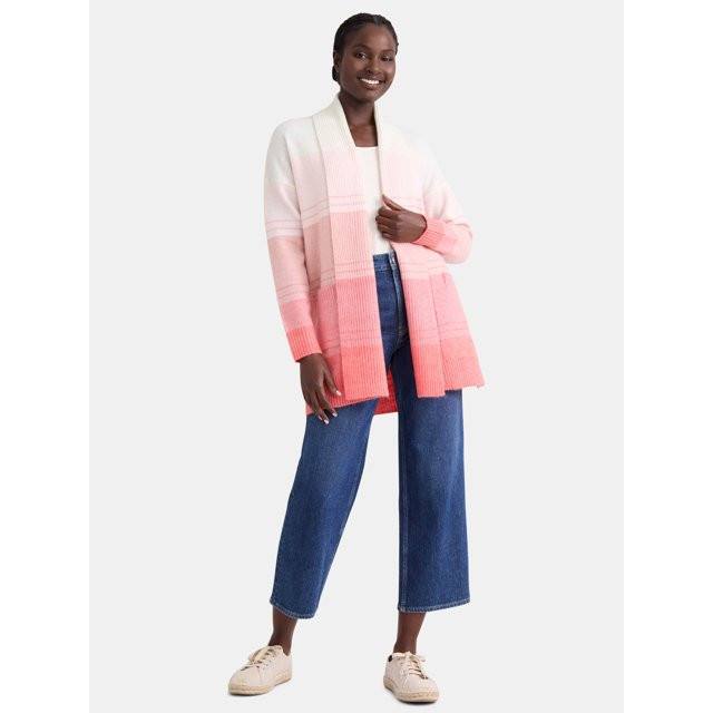 Time and Tru Women's Brushed Longline Cardigan Sweater, Midweight, Sizes XS-XXXL | Walmart (US)