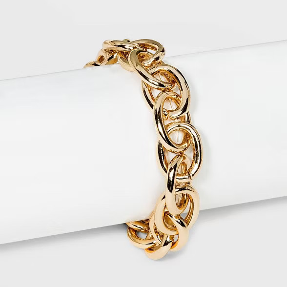 Metal Chain Link Bracelet - A New Day™ Gold | Target