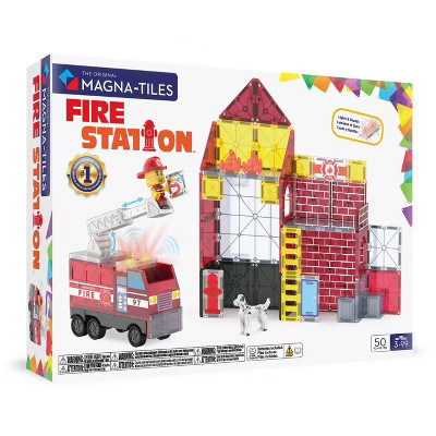 MAGNA-TILES Fire Station Magnetic Building Set | Target