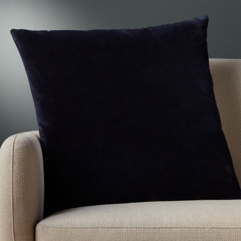 23" Leisure Navy Velvet Pillow | CB2 | CB2