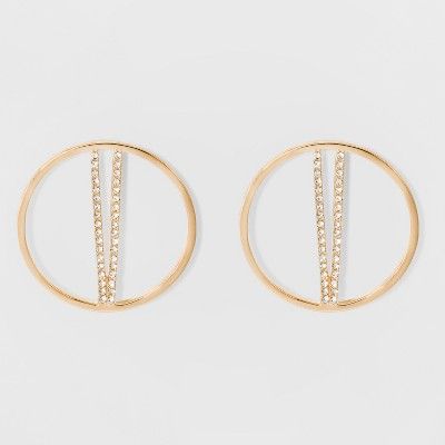 SUGARFIX by BaubleBar Gold Hoop Studs with Crystal Earrings - Gold | Target
