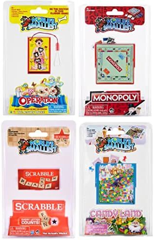 Worlds Smallest Board Games Set of 4 - Scrabble, Monopoly, Operation, Candy Land (Bundle) | Amazon (US)