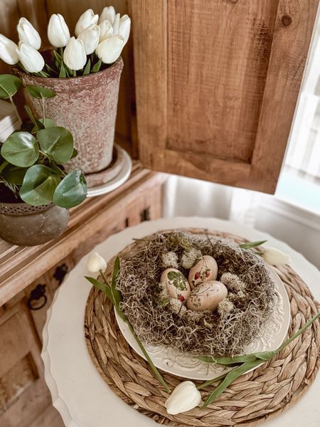 Happy first day of spring! I combined my decoupage DIY eggs with my DIY moss bird nest for a cozy spring cottage vibe. 🪺🌷☀️

#LTKsalealert #LTKSeasonal #LTKhome