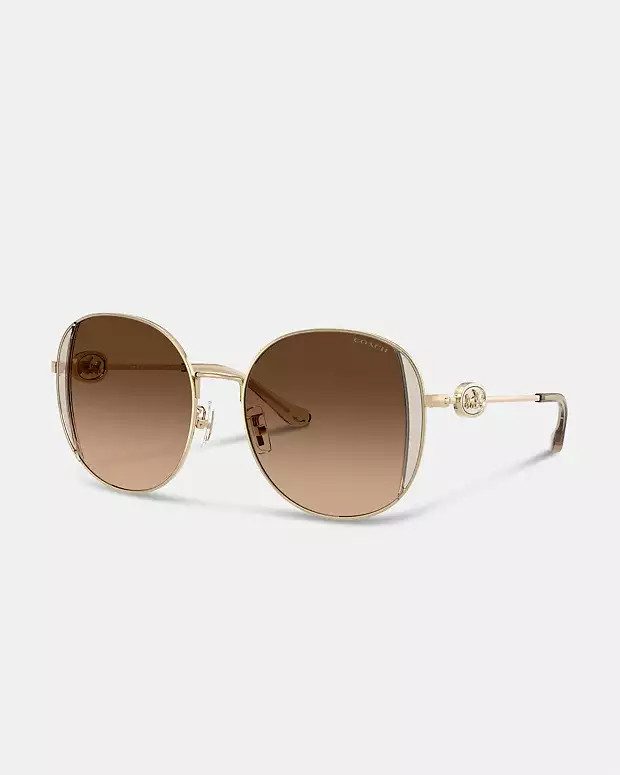 Horse And Carriage Metal Round Sunglasses | Coach (US)