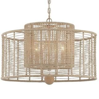 Jayna 4-Light Burnished Silver Drum Chandelier | The Home Depot