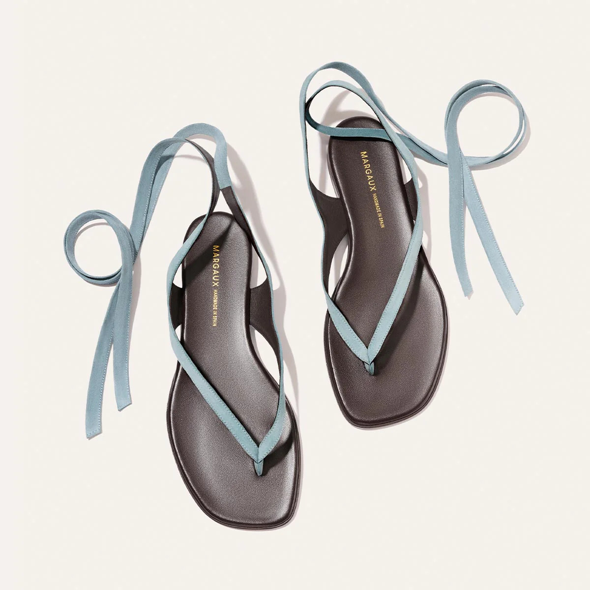 The Palermo Wrap Sandal - Ocean Suede | Margaux