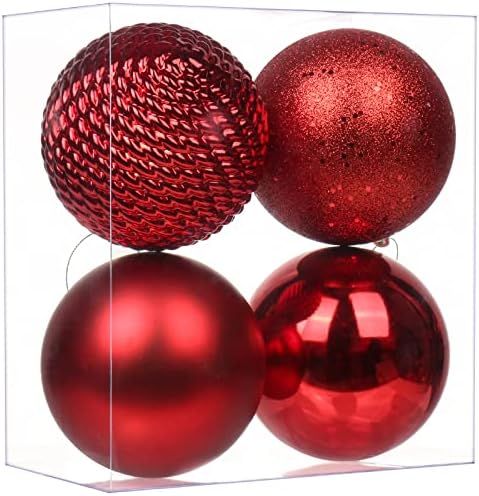 Christmas Ornaments Balls 4.7" Large Christmas Decorations Xmas Tree Shatterproof Big Red Christm... | Amazon (US)