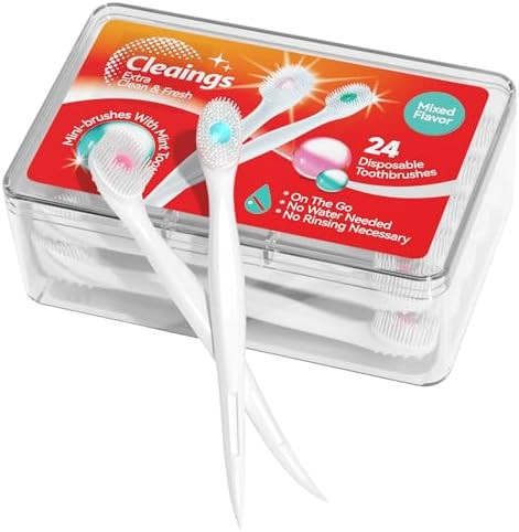 cleaings® Mini Brushes-Disposable Toothbrushes with Toothpaste and Pick for Work or Travel, 24 C... | Amazon (US)