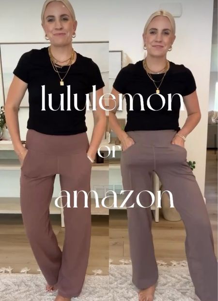 Amazon lululemon align wide leg pants look for less. I’m 5’5, size small & Color taupe 

#LTKStyleTip #LTKFindsUnder50 #LTKFindsUnder100