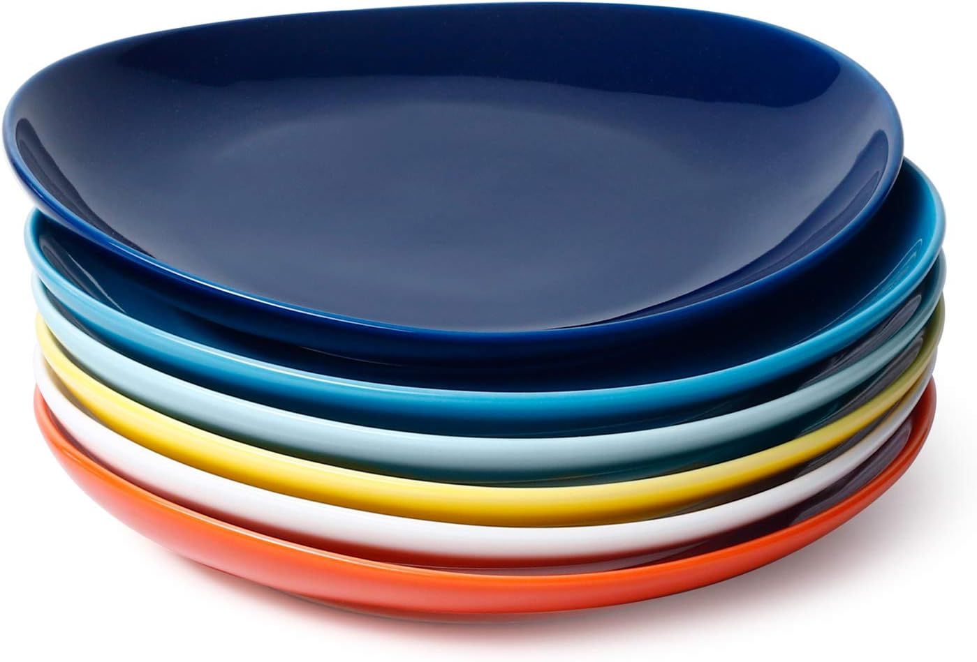Sweese 151.002 Porcelain Dessert Salad Plates - 7.8 Inch - Set of 6, Multicolor, Hot Assorted Col... | Amazon (US)
