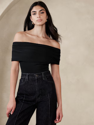 Cotton-Modal Off-Shoulder Top | Banana Republic (US)