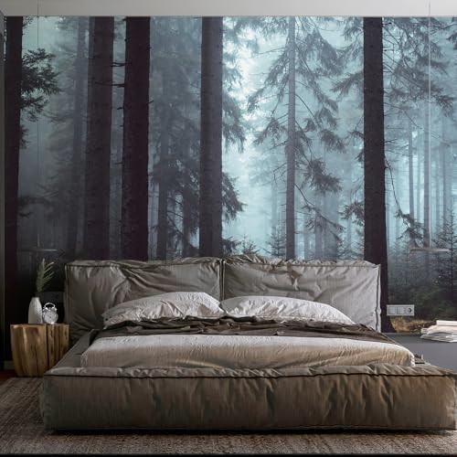 Foggy Forest Wall Murals Peel and Stick 148" Wx 98" H Misty Woodland Tree Self Adhesive Renter Fr... | Amazon (US)