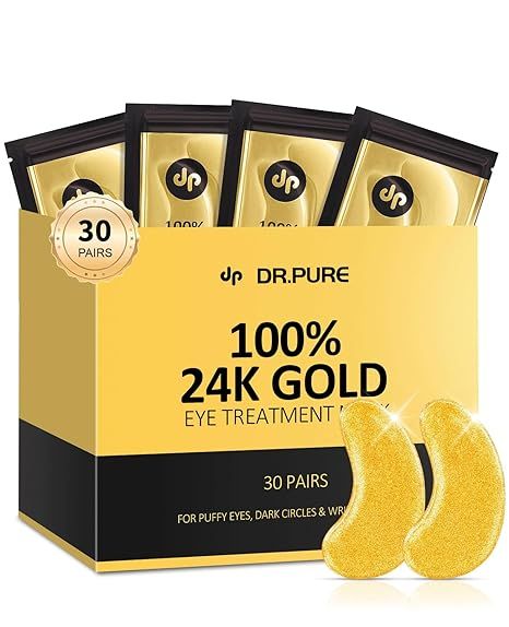 Dr. Pure Under Eye Patches (30 Pairs), Gold Eye Patches for Puffy Eyes, Eye Masks Reduce Dark Cir... | Amazon (US)