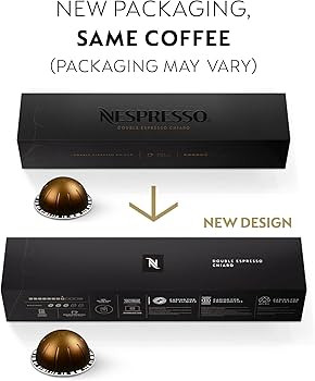 Nespresso Capsules Vertuo, Double Espresso Chiaro, Medium Roast Espresso Coffee, 30-Count Coffee ... | Amazon (US)